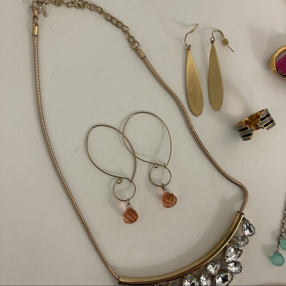 JEWELRY BUNDLE Earrings Bracelets Necklace Includes 11 Items Gold & Silver - Picture 2 of 7
